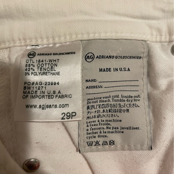 AG ‘The Stevie Petite Cuff’ White Jeans - Picture 4 of 8